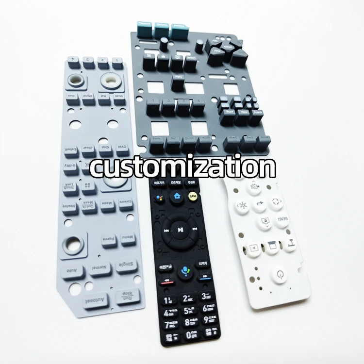 Customizable Colors Sizes Durable Anti-Slip Eco-friendly Food-Grade Silicone Remote Control Buttons Custom Shape Industrial HS