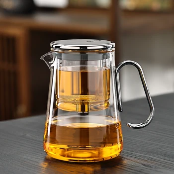 Elegant Glass Teapot for Cup Brewing Household Tea & Coffee Artifact with Magnetic Suction & Tea Separation Filter