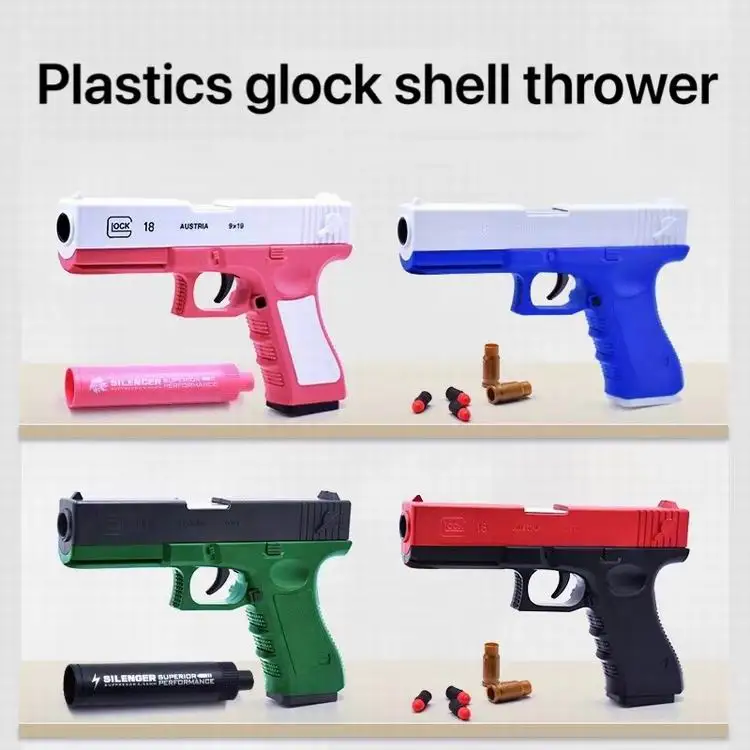 2022 New M1911 Glock Soft Bullet Toy Gun Shell Ejection Foam Darts ...