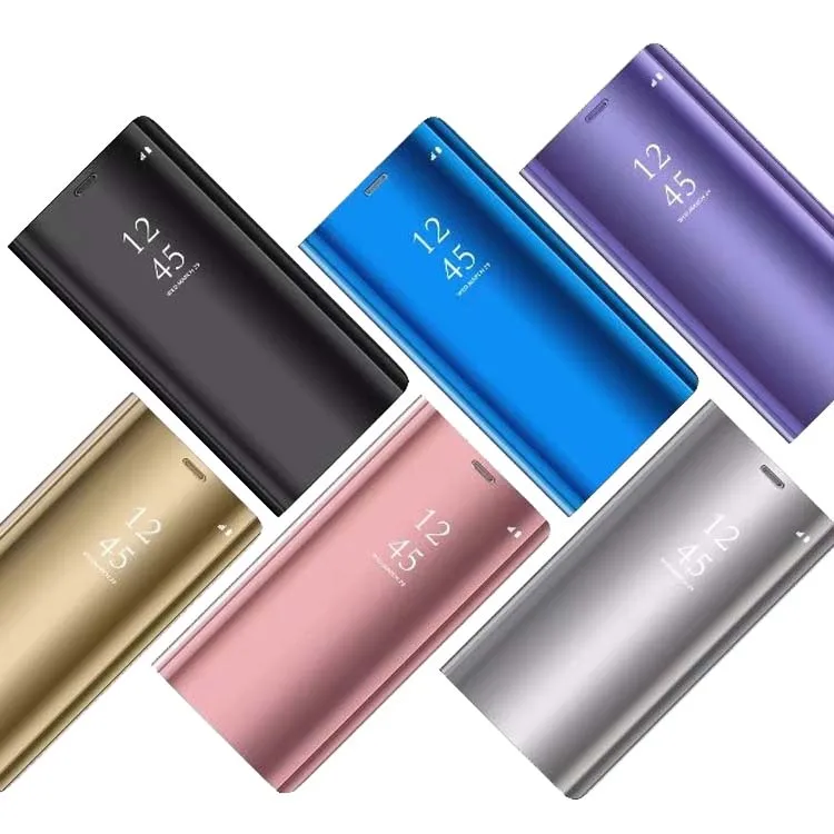 WEIOU Clear Smart View Cover Per Xiaomi Redmi Note 10 4G / Note 10s, Custodia A Libro Con Specchio E Supporto, Viola Blu - 3