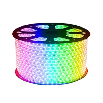 Factory price wholesale 220V  5050 RGB LED STRIP LIGHT 100M/ROLL Multi-colors Ruban LED Rope Light