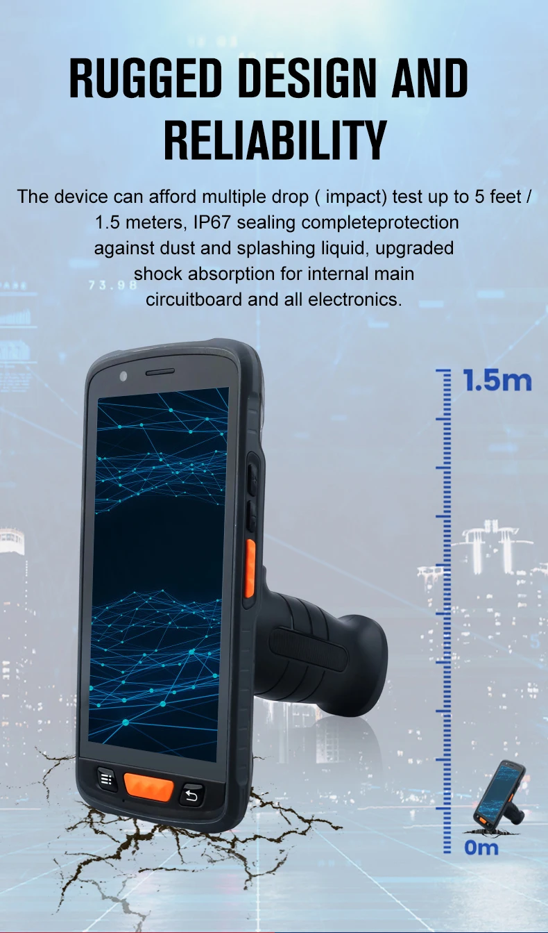 Industrial Rugged 2D Barcode Scanner Android PDA Handheld Mobile Computer Tablet PC Data Collector Stock Available