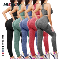 Hot Sale Women Push up Seamless Sports Tight Trouser Pant Workout Gym Bra Scrunch Butt Lift Fitness High Waist Leggings Yoga Set