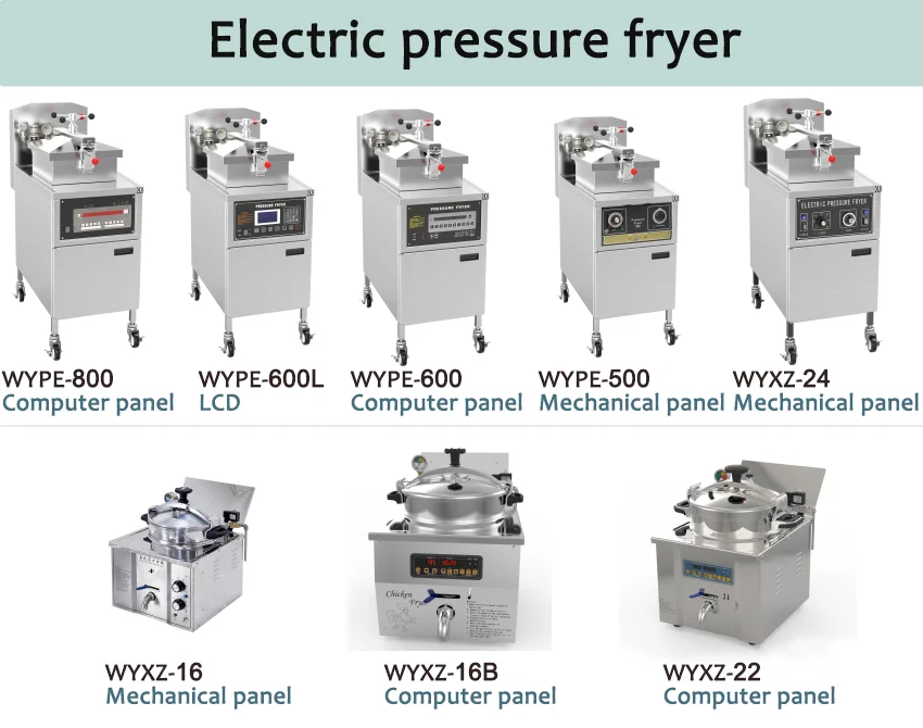 Commercial Automated Vacuum Propane Chicken Pressure Deep Fryer Machine