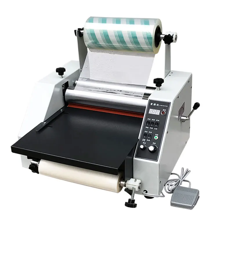 450mm Electric Laminating Machine Large Steel Laminating Equipment  Hot Cold Film Roll Bopp Label  Laminating Machine