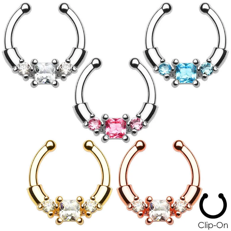 diamond horseshoe septum ring