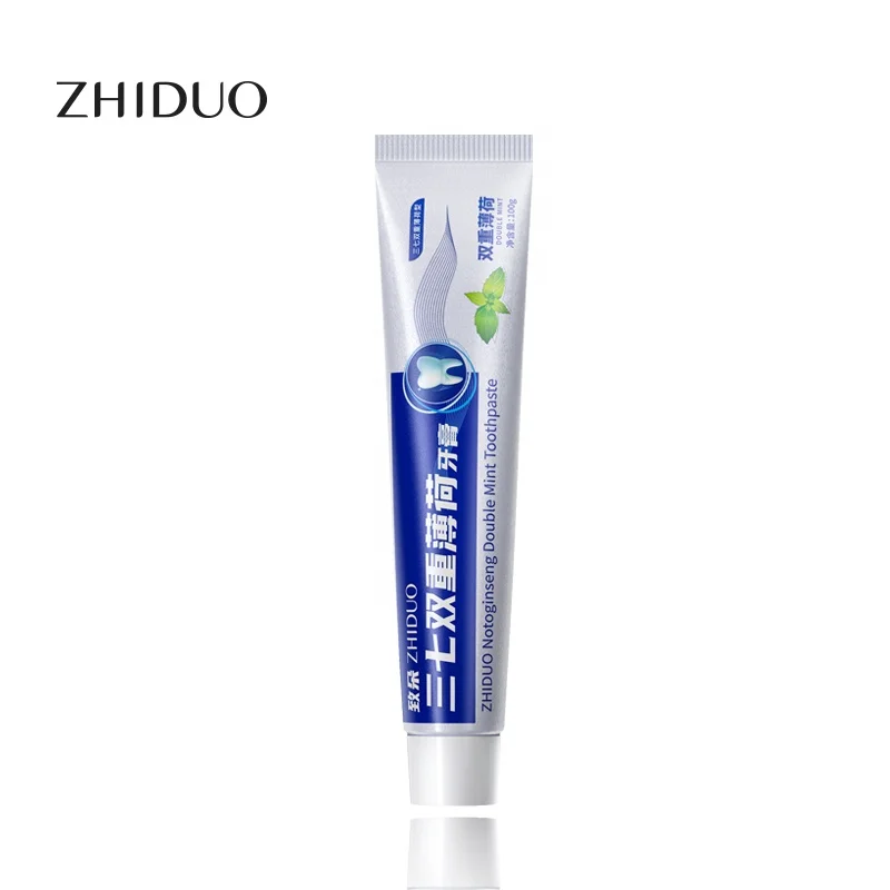 OEM Private Label ZHIDUO Notoginseng Double Mint Honeysuckle White Toothpaste Oral Clean Oral Toothpaste