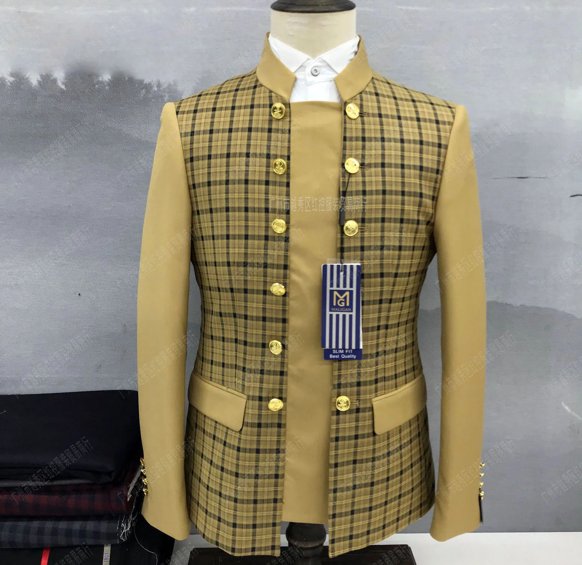 Factory Color Combination Double-breasted Men Formal Business Suit