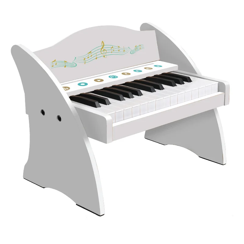 High Quality 37-Keys Wooden Piano Instrument Educational Musical Toys for Kids Children's Learning Model Guitar Set