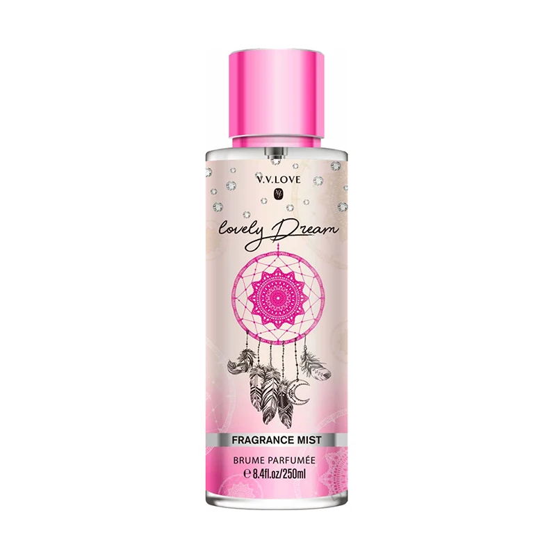 V.V.LOVE Top Brand VL250ML Well-designed Stickers Peach Blossom Fragrance Lower Minimum Order Quantity Body Mist for Woman