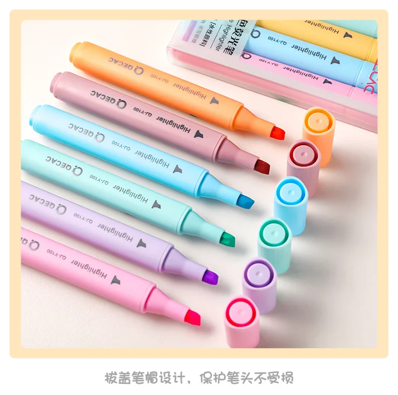 Simple Macaron Highlighter Creative Triangle Rod Student Soft Head Draw ...