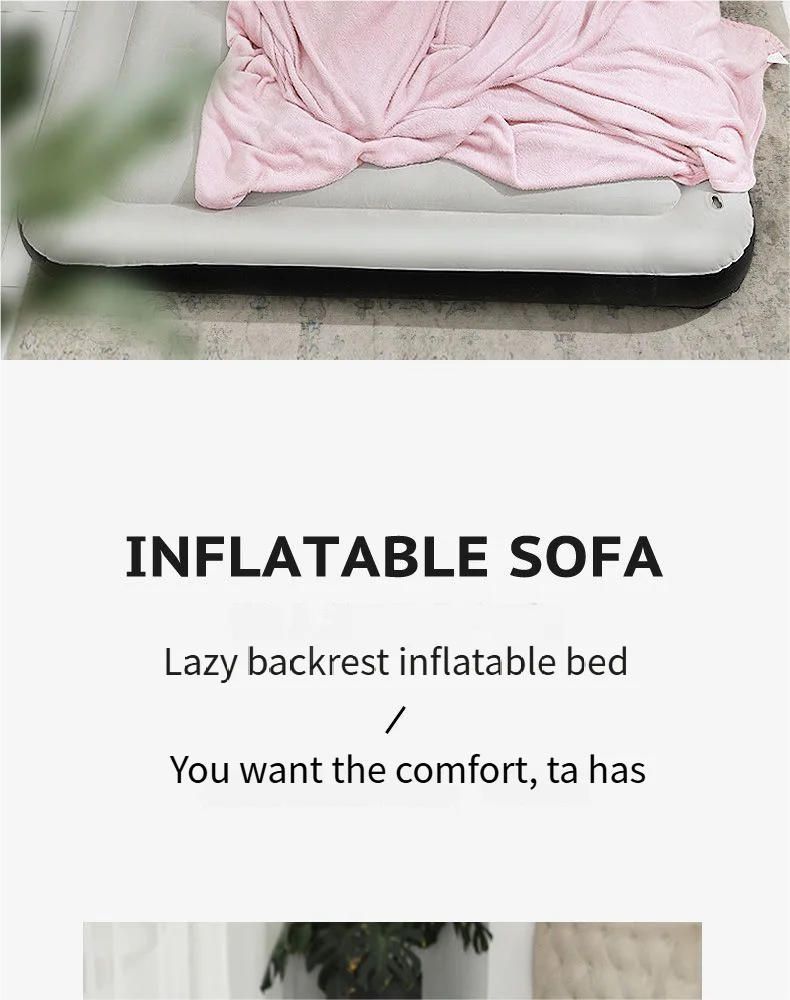 Design moderno Double Air Bed Colchão alta dobrável inflável para atividades ao ar livre para parques de campismo