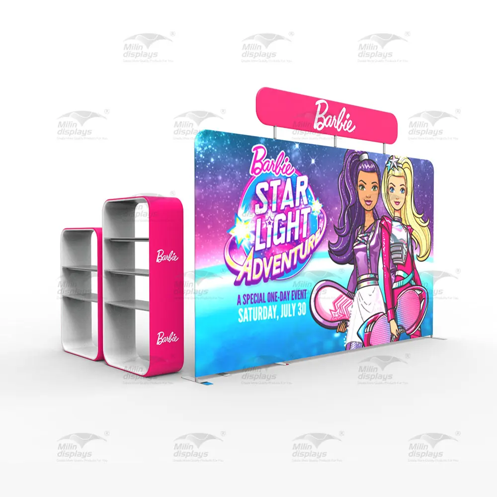 10x10 Portable Modular Exhibition Booth Collapsible Aluminum Fabric Backdrop Stand Trade Show Display Racks