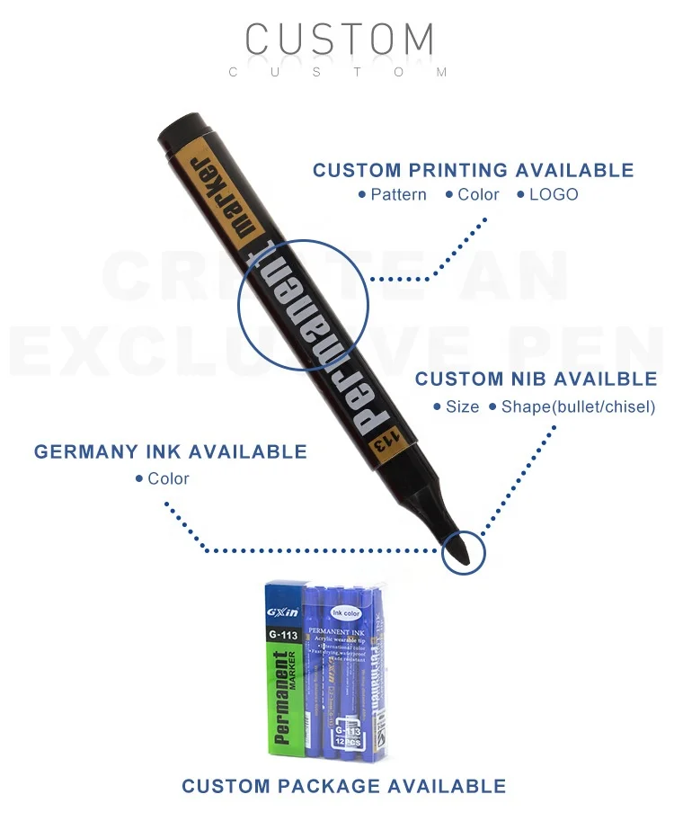 4 colors non toxic smooth writing water resistant oil based permanent marker with bullet or chisel tip for office and supplies