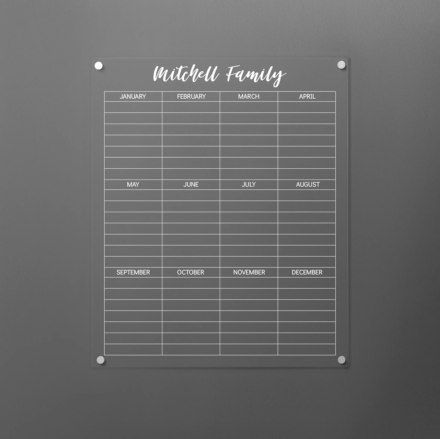 2022 Новое поступление прозрачная Персонализированная доска ручной работы подставка для календаря акриловая настенная календарь