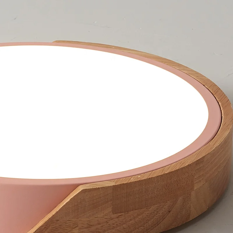 Ceiling Light LED 12W 23cm Lamparas De Techo Macaron Modern Wooden Ceiling Lamp