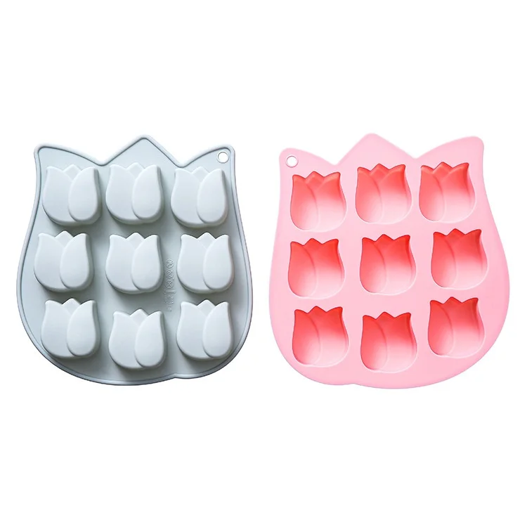 Silicone Tulip-Shaped Mold, High-Temperature Resistant and Easy to Demold, Chocolate Cake DIY Baking Tool