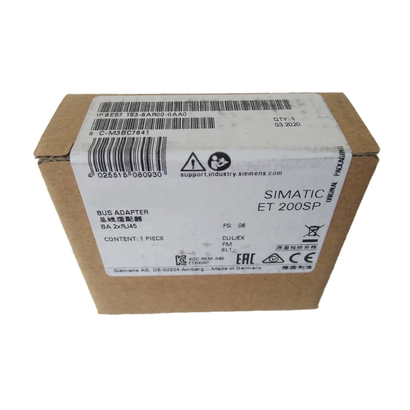 New Original 6ES7 193-6AR00-0AA0 6ES7193-6AR00-0AA0 server module for Siemens SIMATIC ET200SP series, used for power supply and signal distribution of I/O modules. Features compact structure, reliable connection