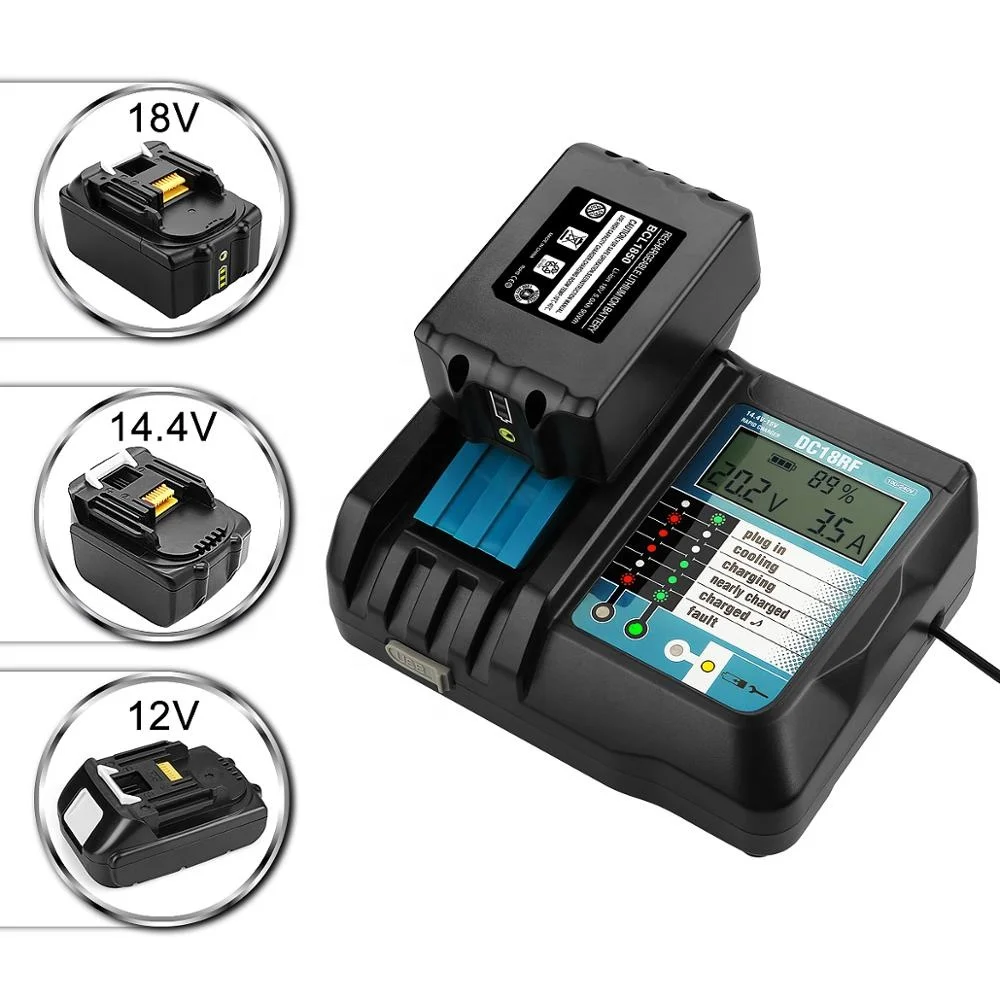 for Makita DC18RF/RC Li-ion Rapid Battery Charger | 14.4V-18V with Digital Display