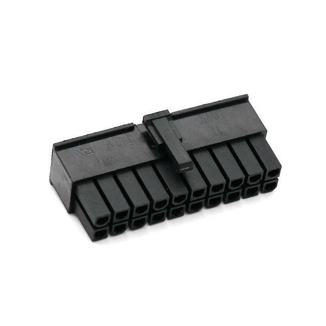 Angitu Computer PSU 4.2mm Pitch 20 Pin ATX Modular Cable Male Connector Black for PSU Power Cable DIY
