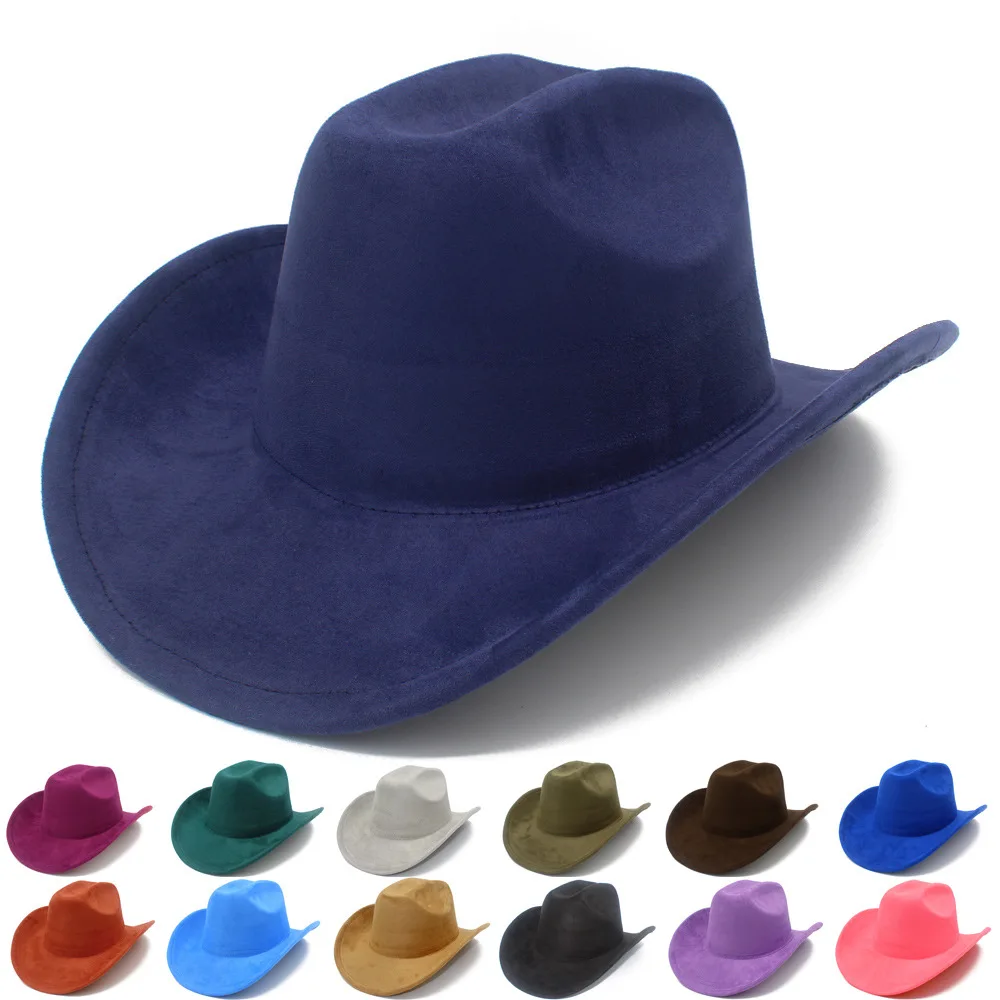 9843 Lake Blue Cowboy Hat For Women And Men - Shapeable Wide Brim In Suede Western Cowboy Hat For Women Men Small Short Wide Brim Beach  main image 4
