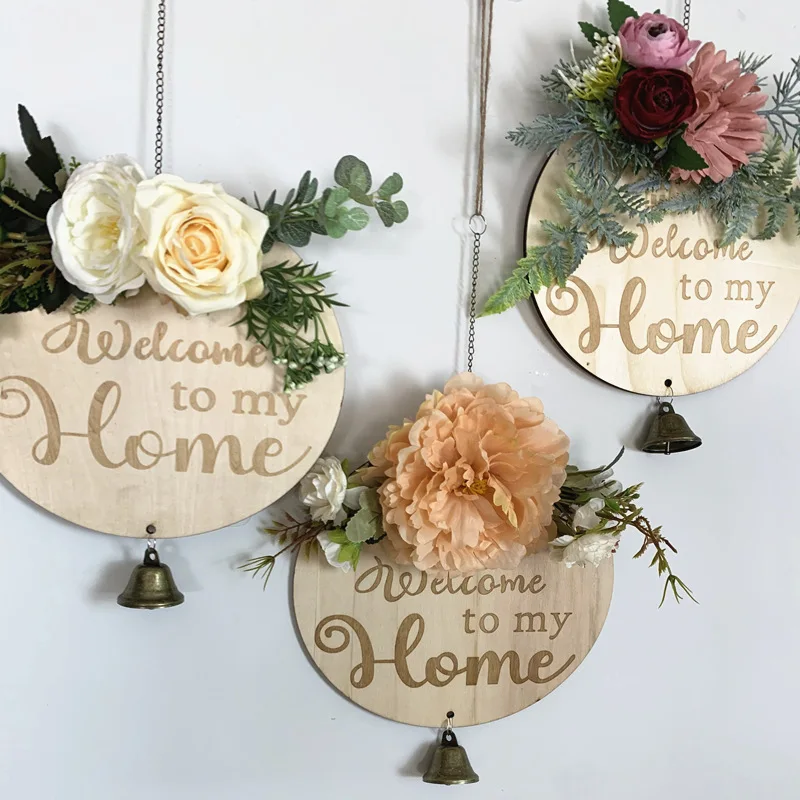 New design welcome sign for front door custom words wooden door signs 