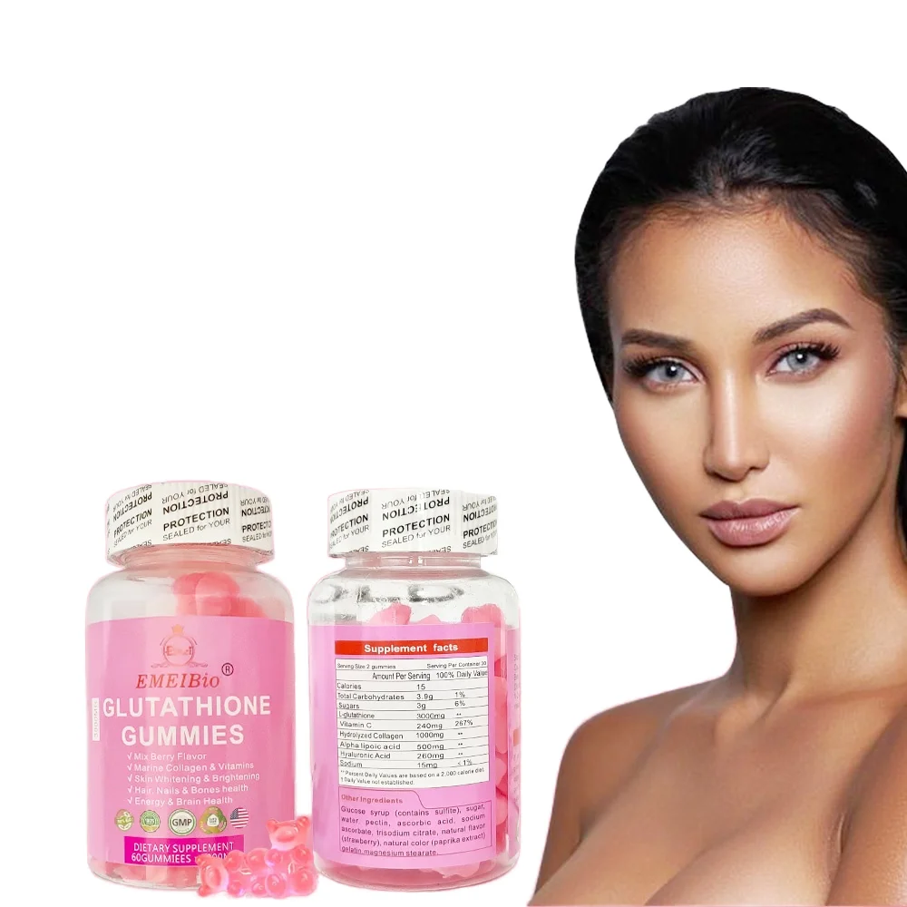 glutathione candy Custom Private Label Vegan Collagen Vitamin C Skin Whitening L-Glutathione  Candy Gummies