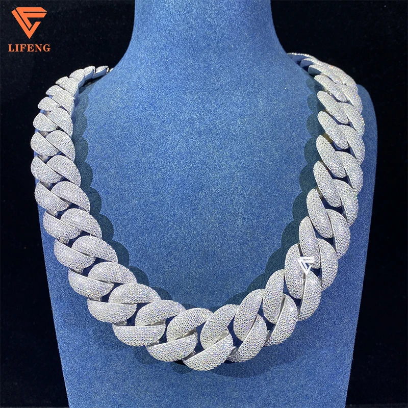 Diamond Cuban Bubble Cuban Chain 23mm 7rows Custom White Gold
