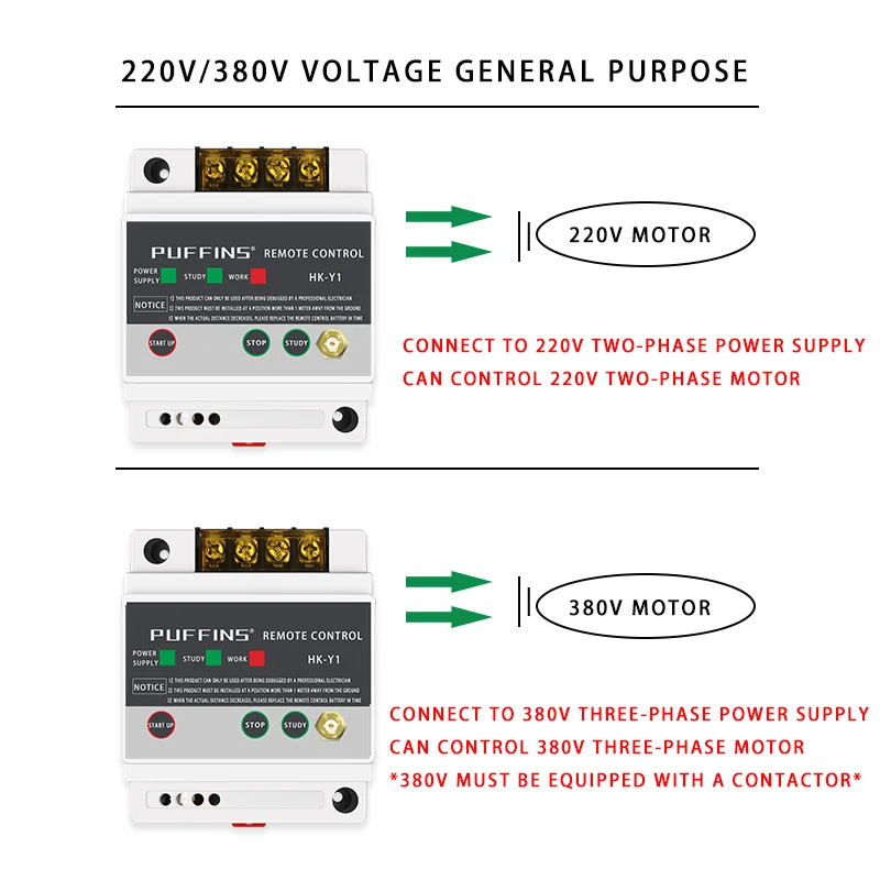 AC 380V Wireless Remote Control Switch Kit for Three Phase Motor (Model:  0020698)