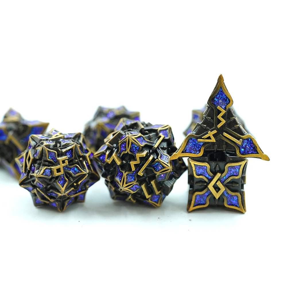 Custom D20 Rpg Game Dungeons & Dragons Sharp Edge Scale Dice Accessories Promotion Polyhedral Metal Dice Set
