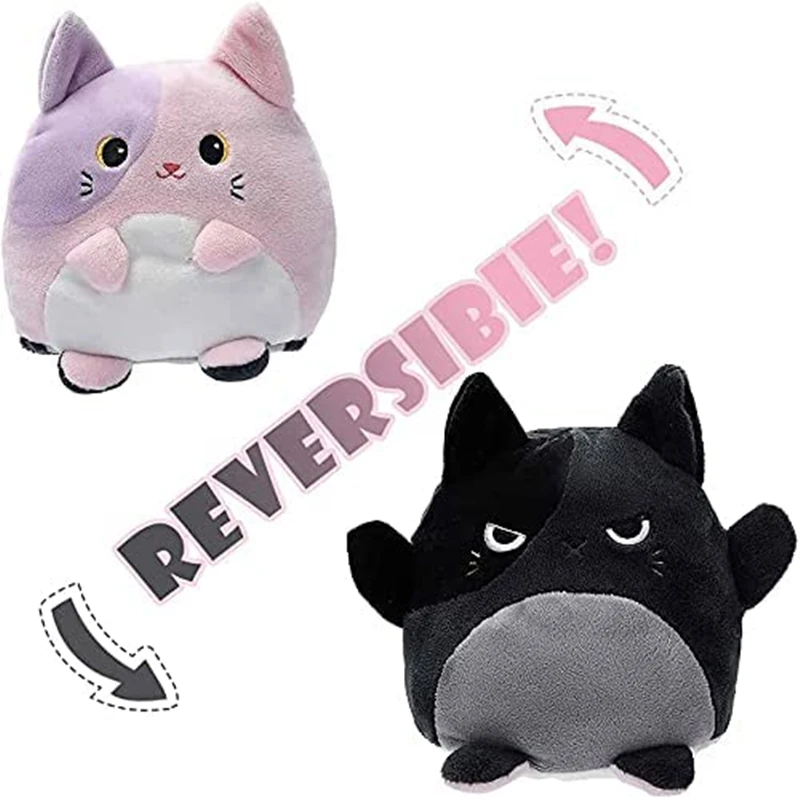 Gran oferta, Reversible gato de peluche de juguete, estilo