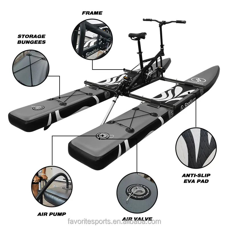 SPATIUM Portable Inflatable Pedal Boat Water Bike