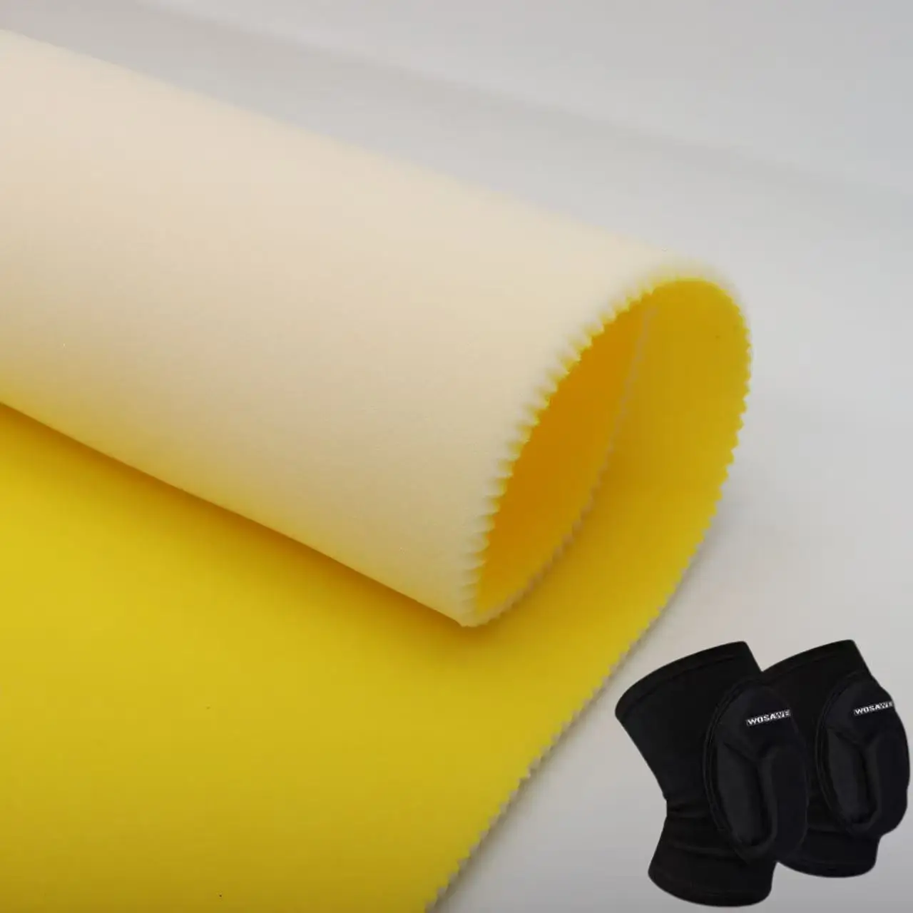 حسبِ ضرورت سانس لینے کے قابل ویلواٹ فوم لیمینیٹڈ کپڑا آرتھوپیڈک طبی سپورٹ/کھیلوں کے گھٹنے کے پیڈ کپڑا/ہیلمیٹ لائنر پر لاگو ہوتا ہے
