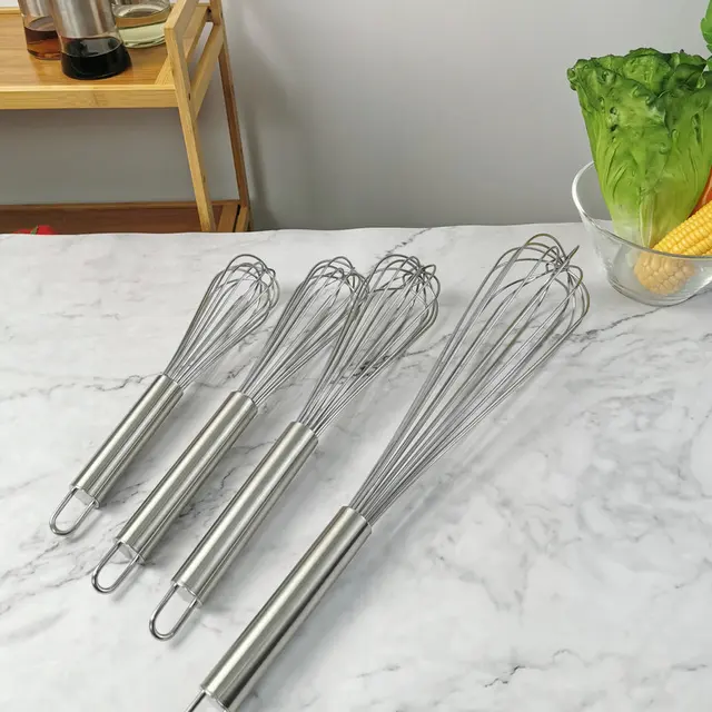 Hand-held Stainless Steel Cream Mixer for Baking a 16-line Manual Egg Beater With a Thick Steel Handle Baking Tools