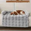Rabbit fur plush pet mat-light gray