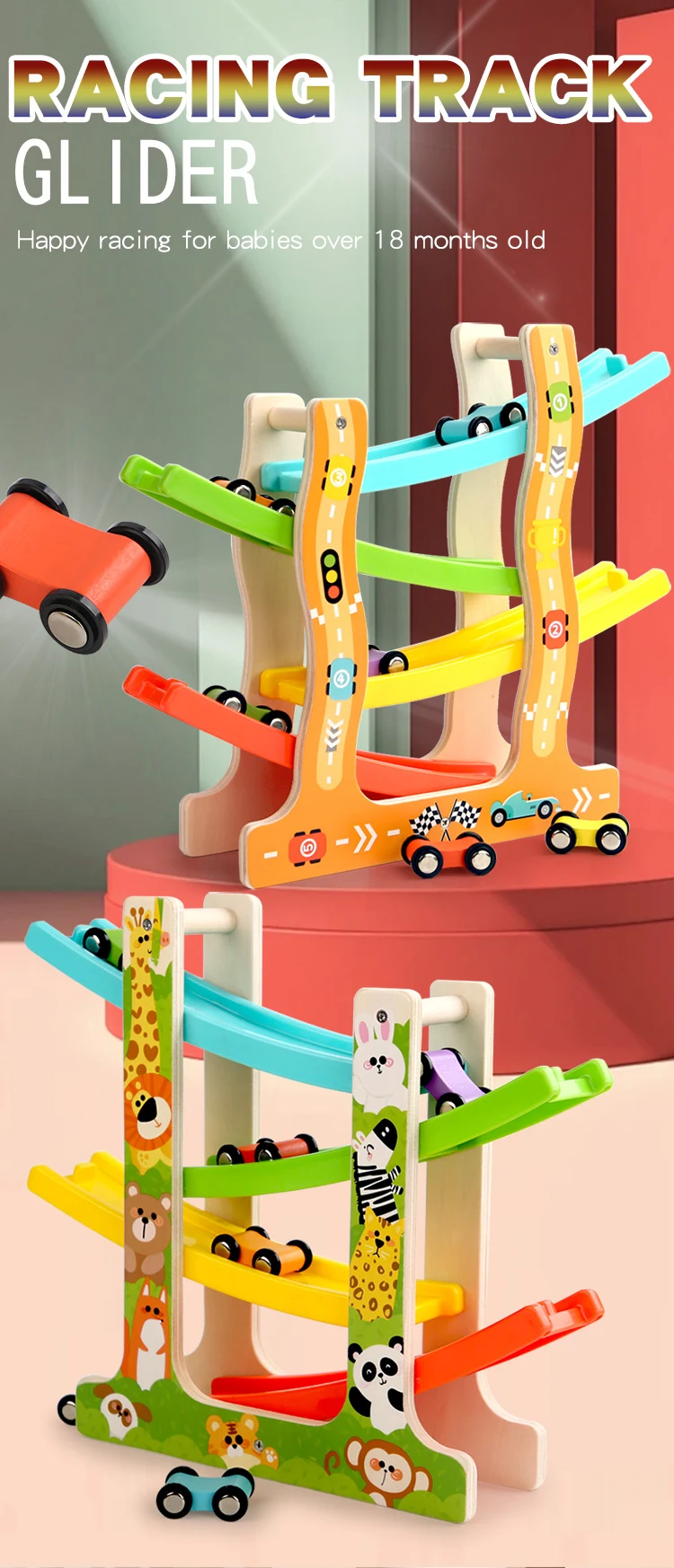 Baby Visual Tracking Desktop Toy DIY Building Blocks Cartoon Track ...