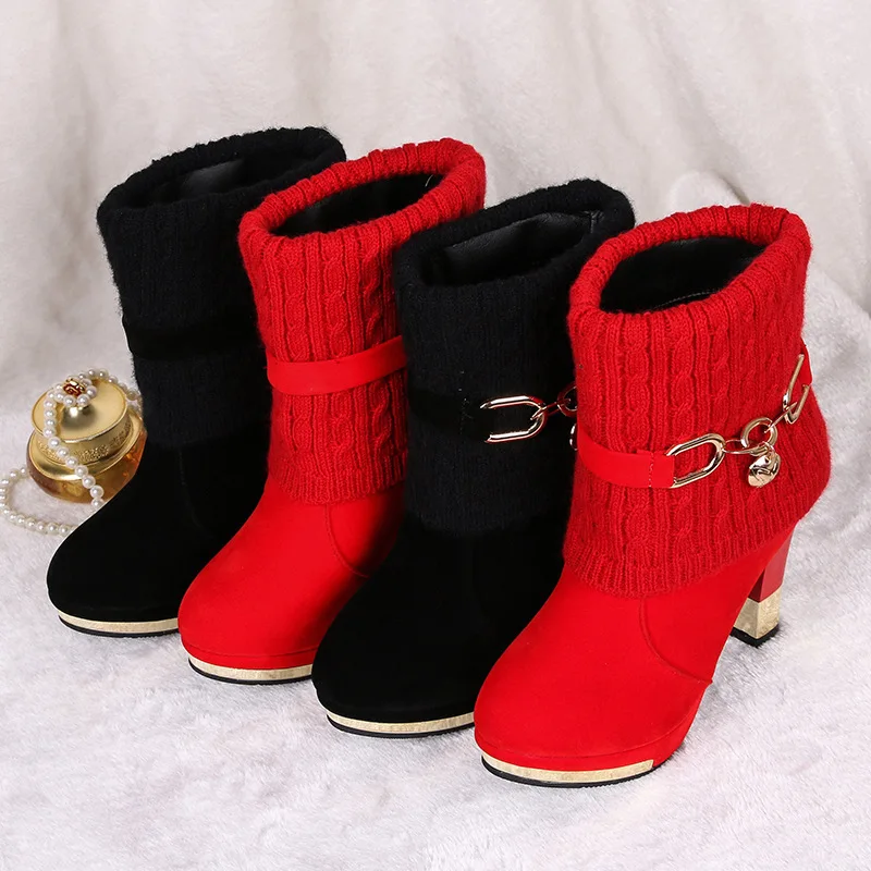 red bottom snow boots