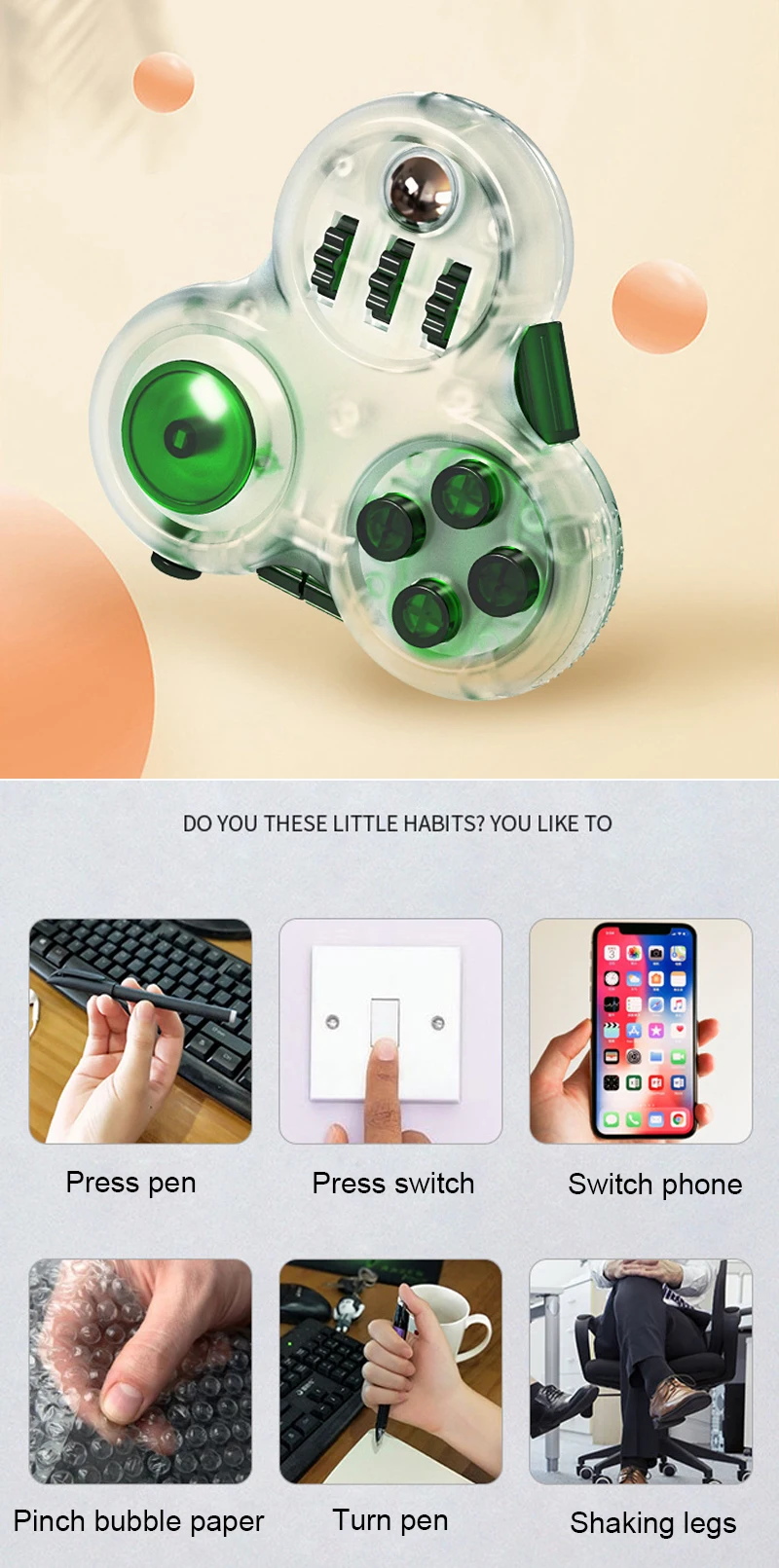 Stress Reliever Finger Bearing Spinning Toy For Autism And Adhd Anxiety