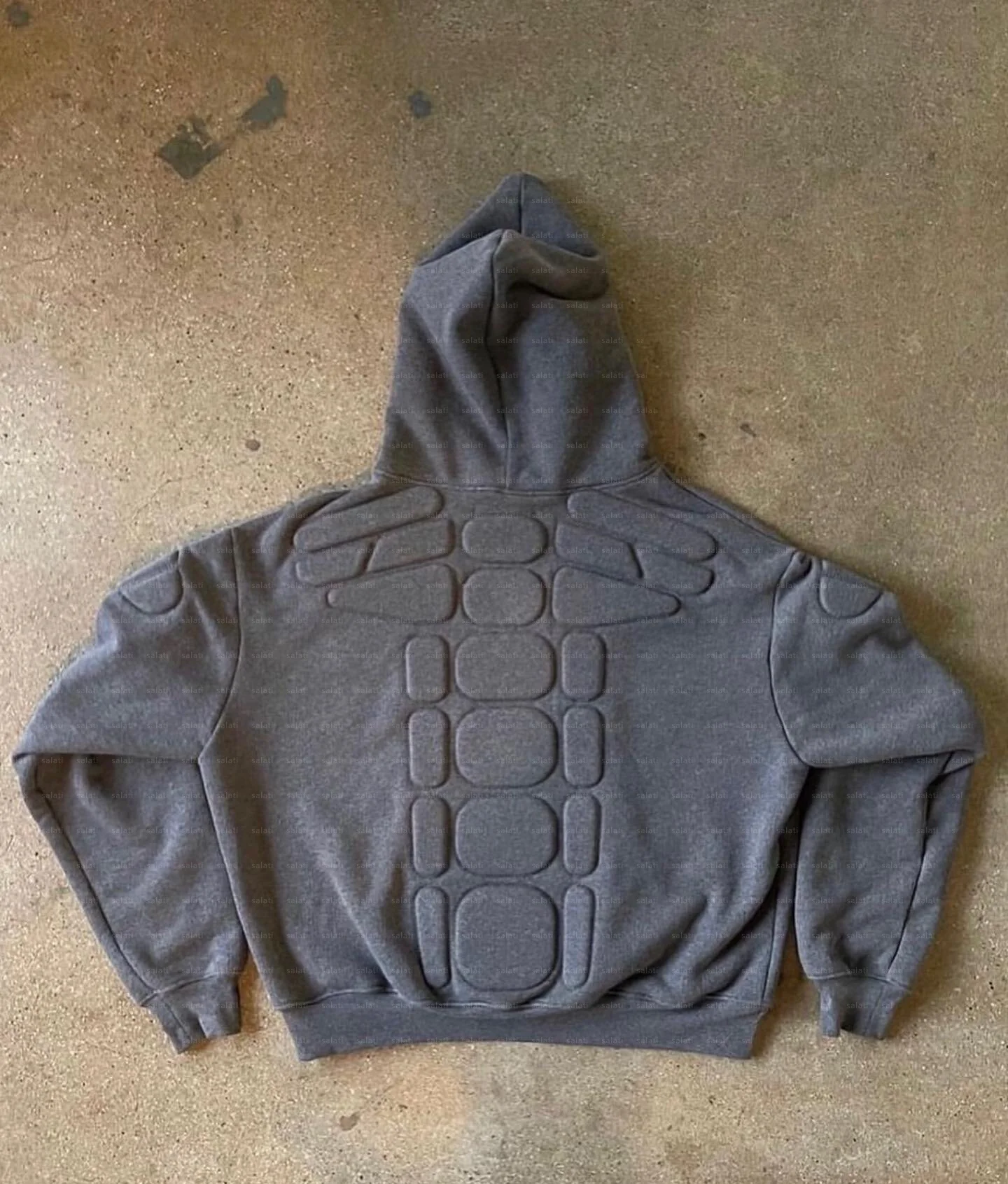 Custom Fleece Pullover Hooded Sweatshirts Unisex Heavyweight 100% Cotton Oversized Vintage Acid Wash 3D Embossed Hoodie for Men gallery 2