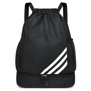 B39 Unisex Lightweight Drawstring Backpack Large Capacity Anti-Theft Feature Waterproof Nylon for Sports Travel Wet/Dry