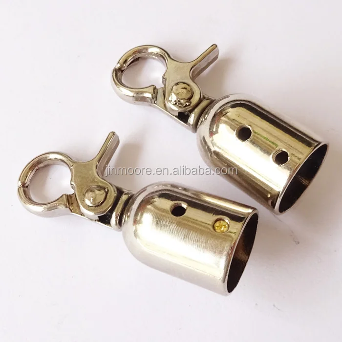 Nickle Handbag Hardware Swivel Hook Clasp With Tassel End Cap
