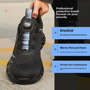 Mesh Anti-Puncture Steel Toe Safety Shoes for Men and Women Summer Construction Boots for Work Safety