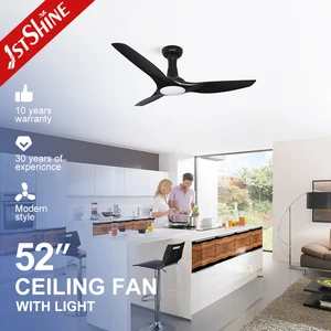1stshine LED Ceiling Fan Modern Easy Clean Acrylic Ventilateur Plafonnier Flush Mounted Ceiling Fan with Light