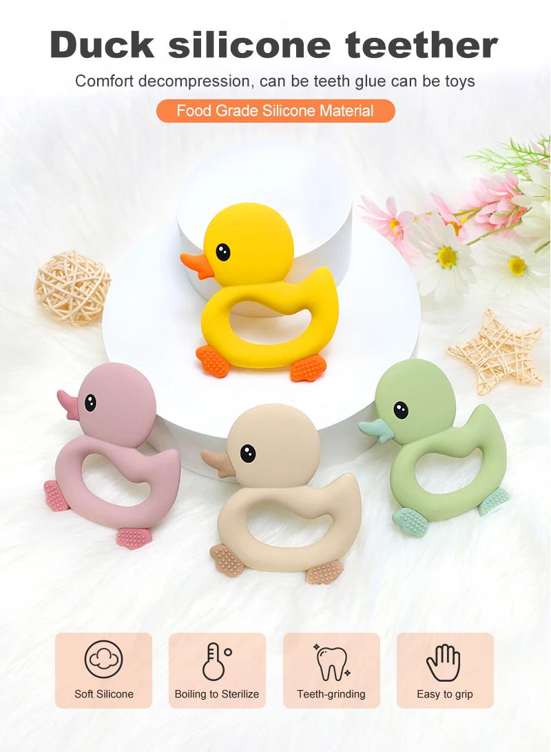 New Cartoon Animal Baby Silicone Teether Bpa Free Food Silicone Sensory