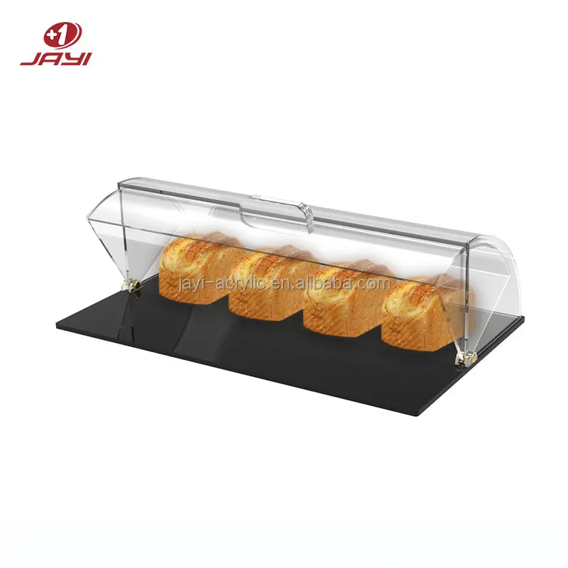 Custom Clear Acrylic Countertop Bakery Display Case For Bread,Pastry