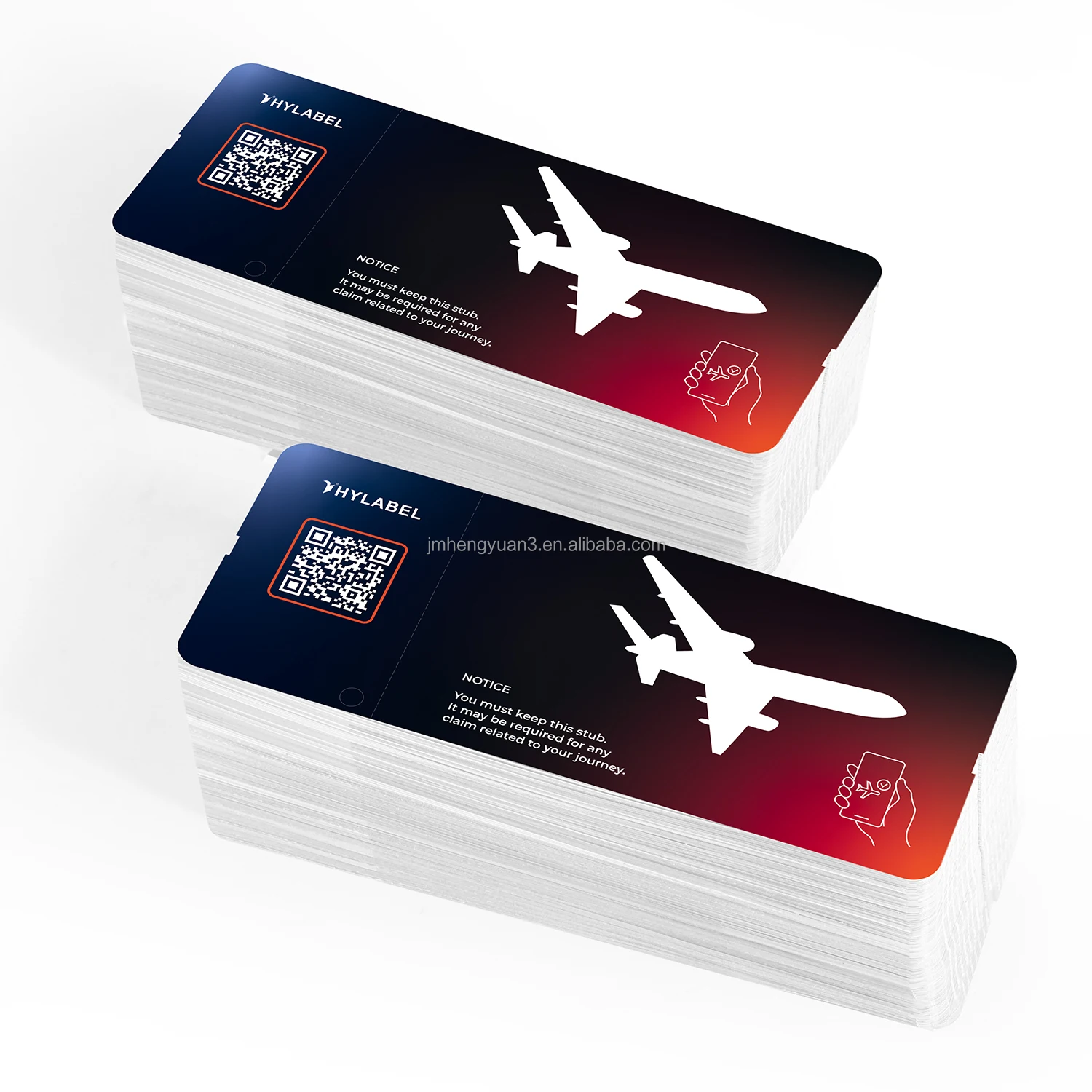 Printing Factory Custom Thermal Cardboard  for Airline Boarding Pass Thermal Paper