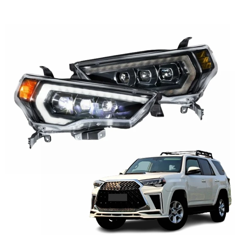 قطع غيار السيارات OEM المعدلة الديناميكية DRL المصابيح الأمامية LED الكاملة المتسلسلة 2014-2020 Toyota 4Runner Morimoto XB