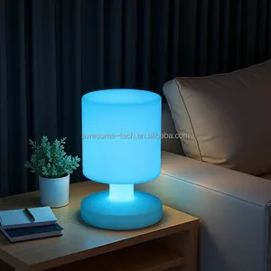 Modern LED Table Light with Touch Control Illuminated Plastic Reading Light for Wholesale Battery Powered for Use Reading Rooms
