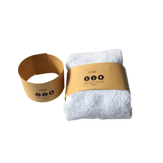 Custom Craft Paper Label Print Scarves Legging Towel Bundle Wrap Around Kraft Paper Tag clear Sock Packaging Label for Socks