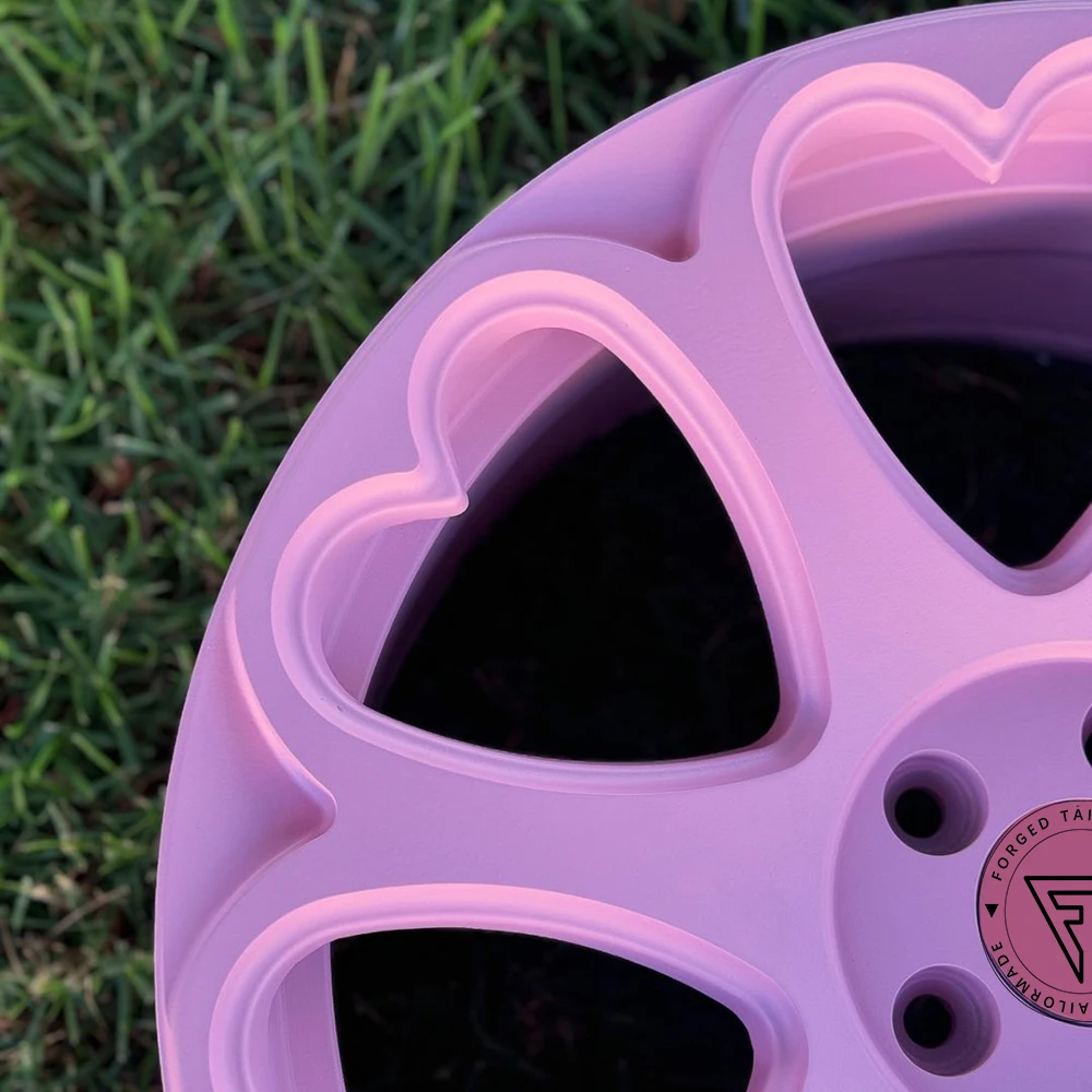 Hanrui Customize Rims 16 17 18 19 20 21 22 Inch Car Alloy Wheels Heart pink Girls Model Alloy Forged Wheel for Luxury Cars